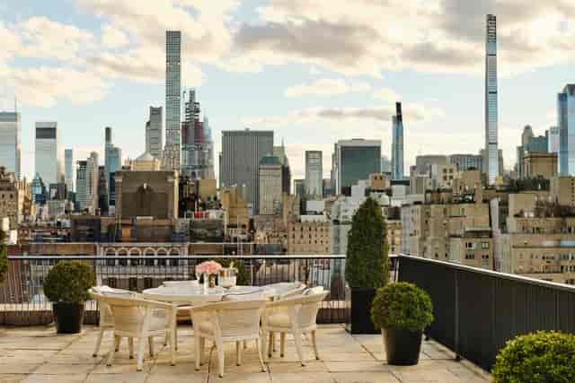 Penthouse rooftop terrace at The Times Square EDITION for premium VIP receptions and client brunches.