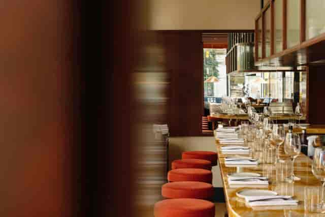 Intimate networking reception at The Barbary Notting Hill with sleek bar and stylish seating.