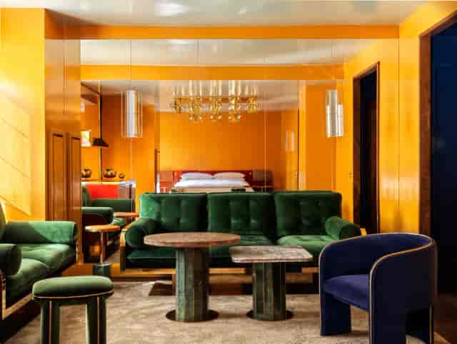 VIP room at The Times Square EDITION with boutique decor for executive meetings and events.