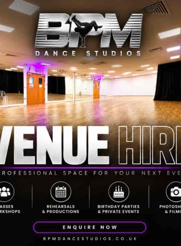 BPM Dance Studio: Versatile mirrored space for wellness workshops and rehearsal event hire.