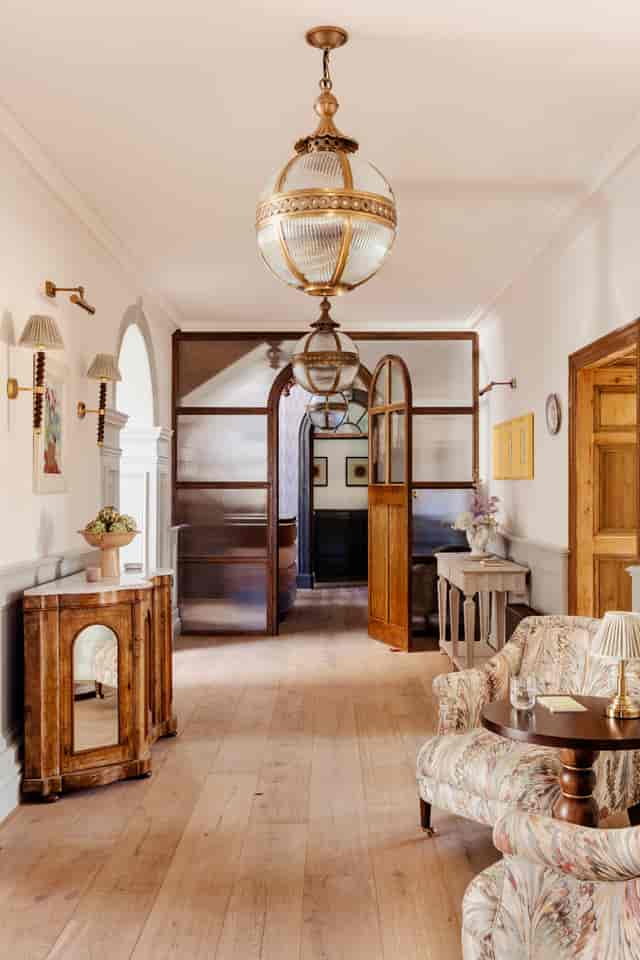Historic Kin House board meeting space with refined, professional architectural charm.