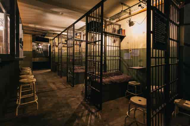 Alcotraz Manchester Cell Block A: Immersive themed private dining venue for team building events.