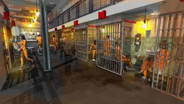 Alcotraz Manchester prison-themed venue for unique team building and immersive events.