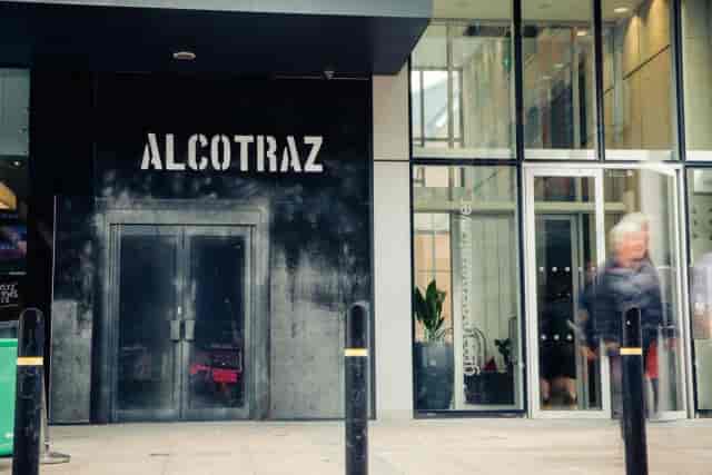 Alcotraz Manchester prison exterior for corporate team building and immersive private events.