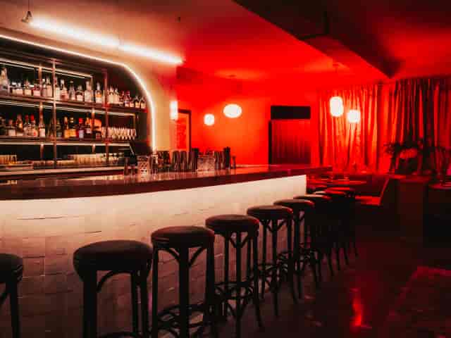 Intimate bar at The Secret Room, perfect for post-conference networking and corporate events.