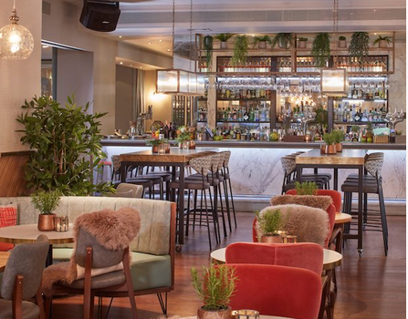 Stylish Devonshire Terrace venue with plush seating for meetings and events. - Banner