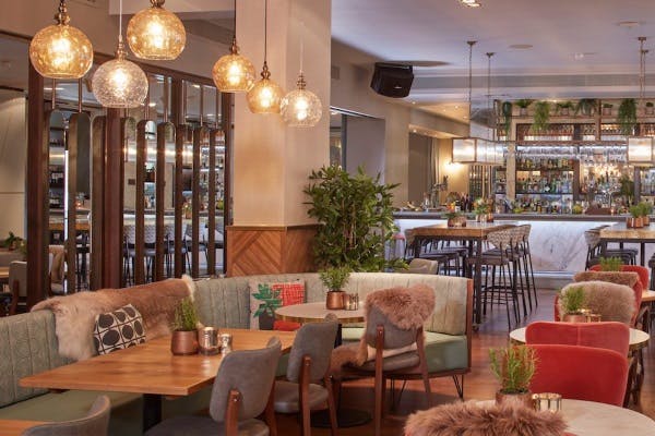 Stylish restaurant venue in Devonshire Terrace, perfect for meetings and social events.