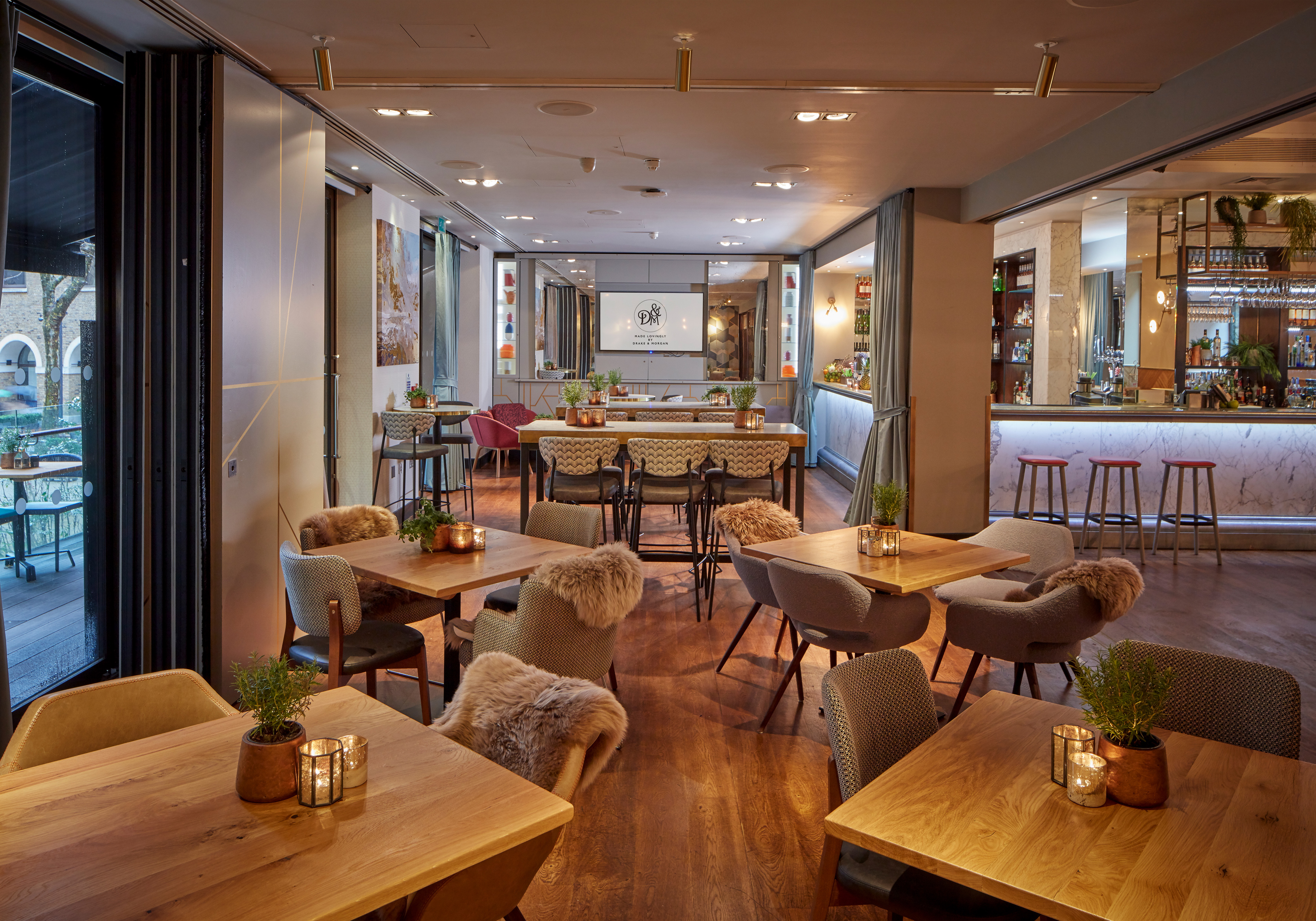 Stylish event space at Devonshire Terrace, perfect for gatherings and networking. - Banner