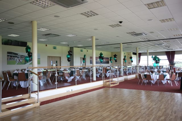 Park Suite at Haydock Park: spacious venue with round tables for corporate events and celebrations.