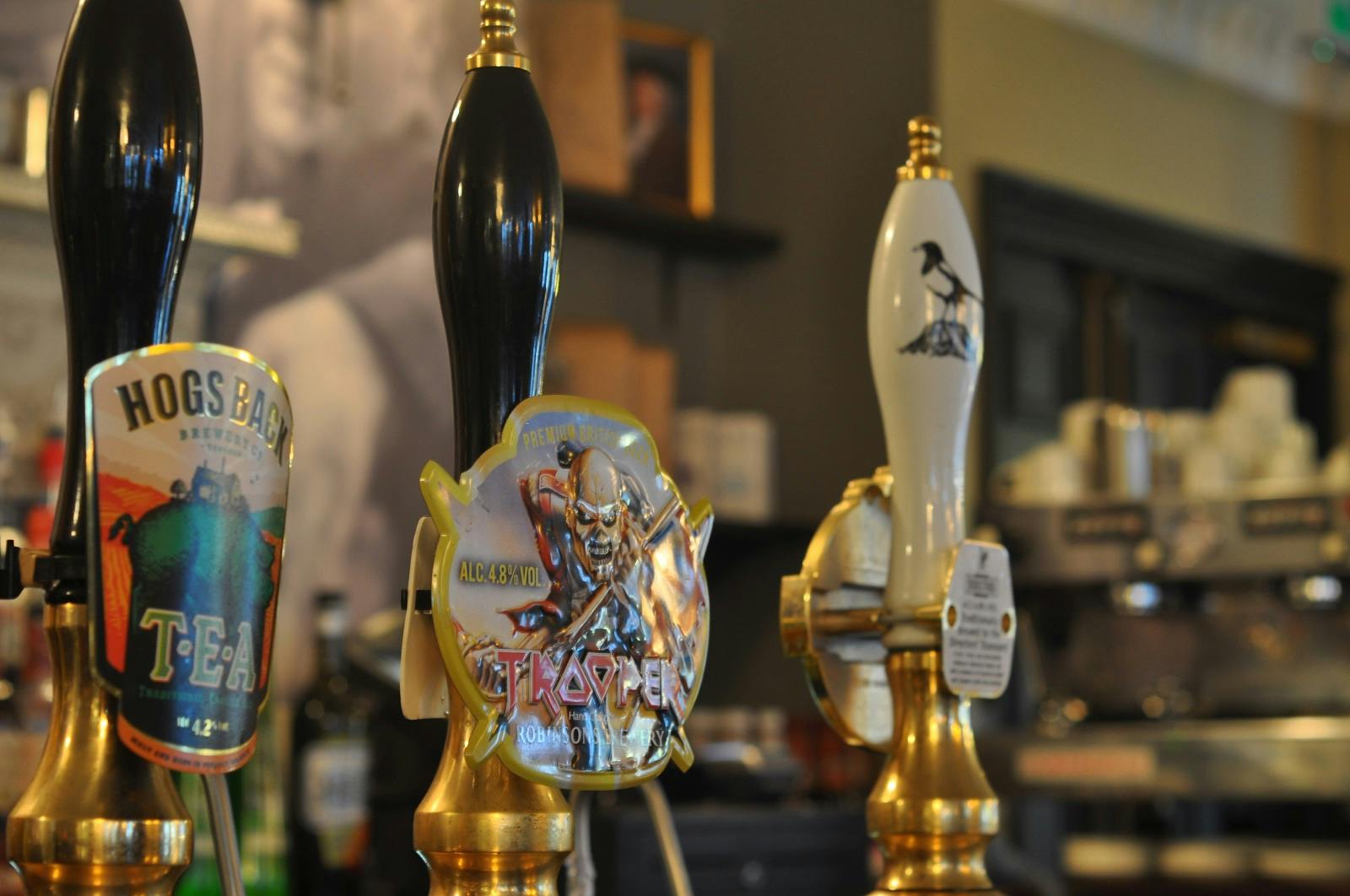 Magpie Bar beer taps showcasing diverse drink options for events and gatherings.