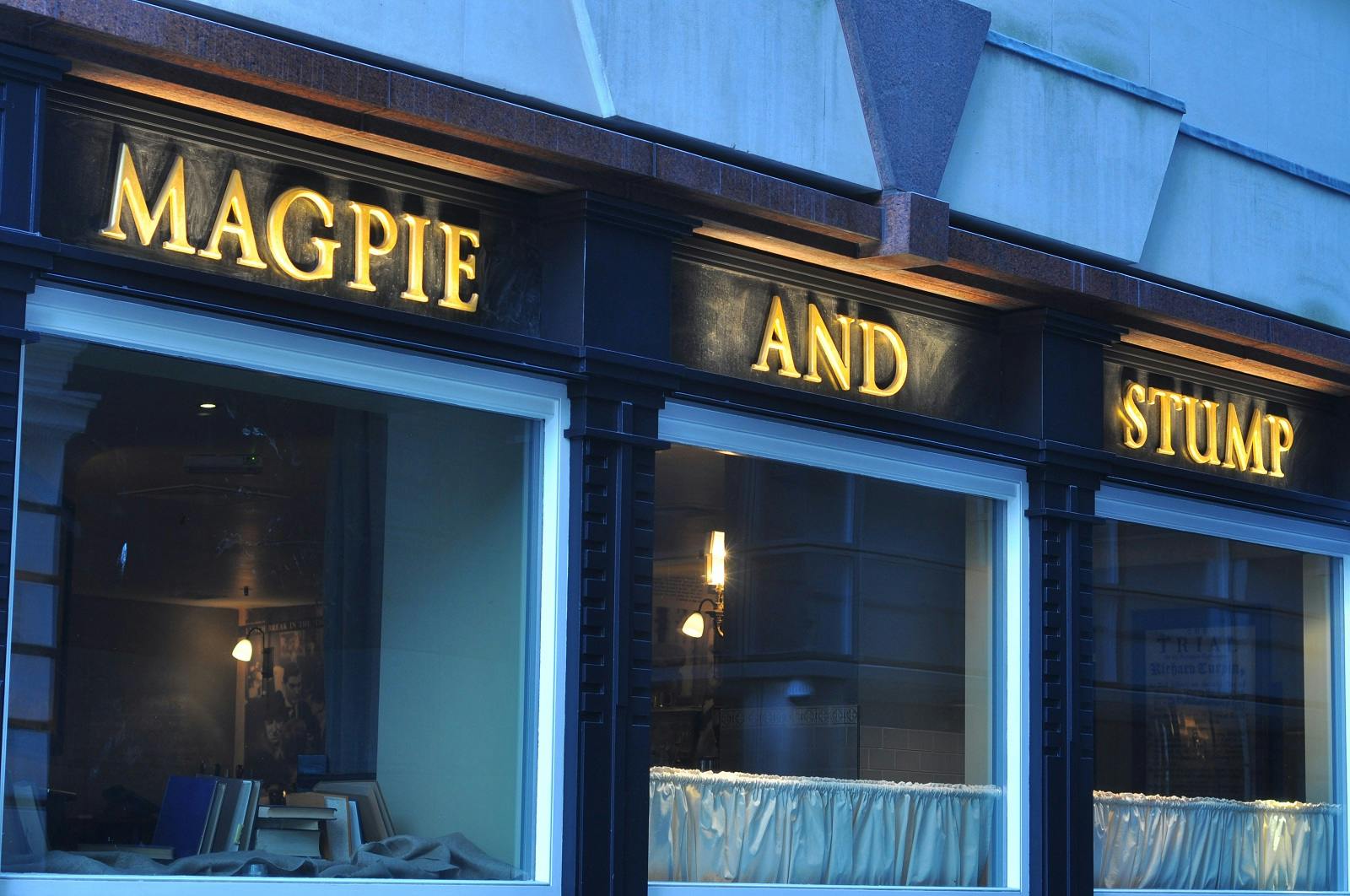 Old Bailey Bar at Magpie & Stump, stylish venue for intimate gatherings and networking.