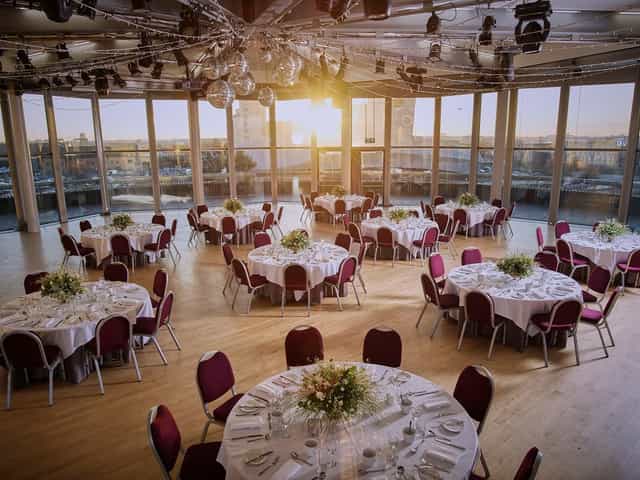 Elegant event space in The Compass Room, perfect for formal dinners and networking.