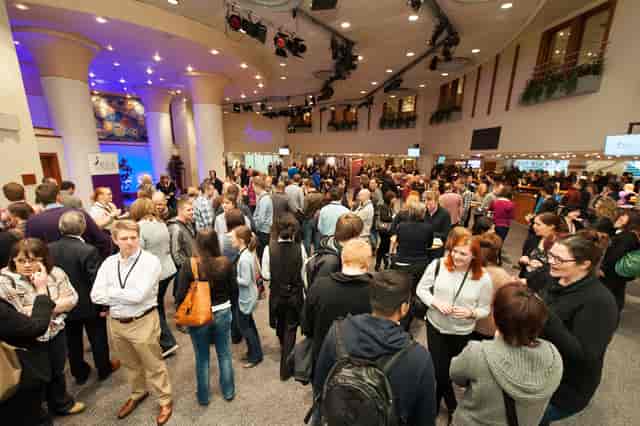 Strathblane Hall at Edinburgh Conference Centre during a vibrant networking event.