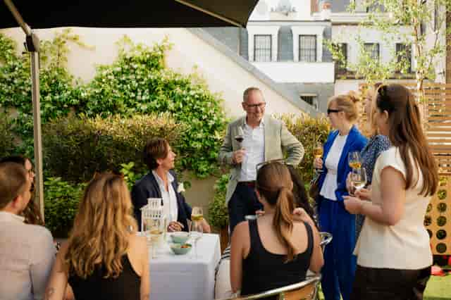 Rooftop terrace at 41 Portland Place for luxury networking event and corporate reception.