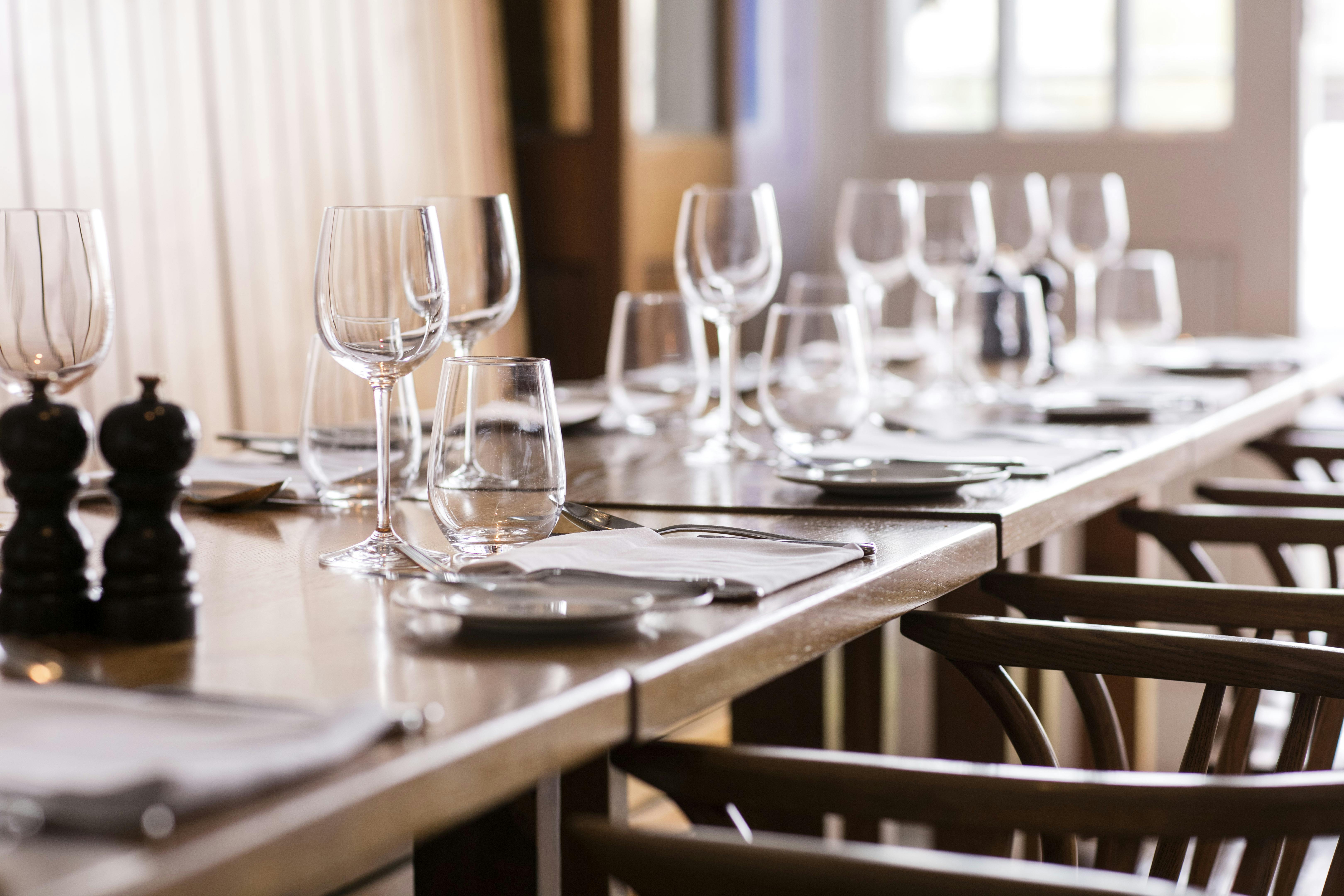 Elegant dining table setup at Butlers Wharf Chop House for corporate events and gatherings.