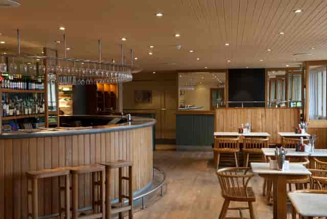 Modern bar at Butlers Wharf Chop House, ideal for intimate meetings and events.