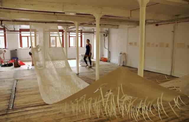 Versatile Kraak Gallery venue with artistic installations for creative events and workshops.