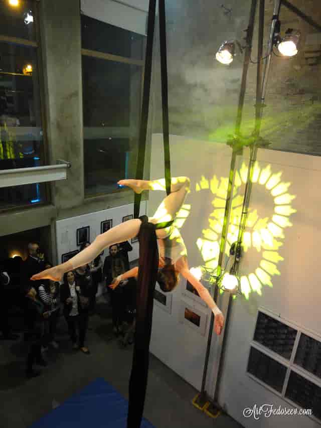 Experiential lighting display at 81 Leonard Street Gallery for evening reception event venue.