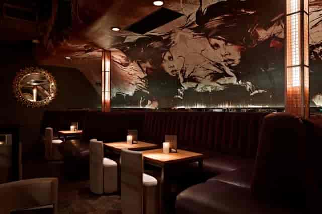 Stylish venue with ambient lighting for intimate gatherings and cocktail receptions.