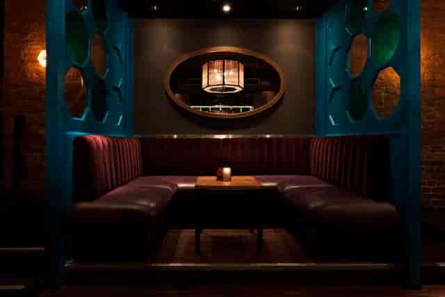 Intimate seating area at Dirty Martini Covent Garden for networking events and meetings.