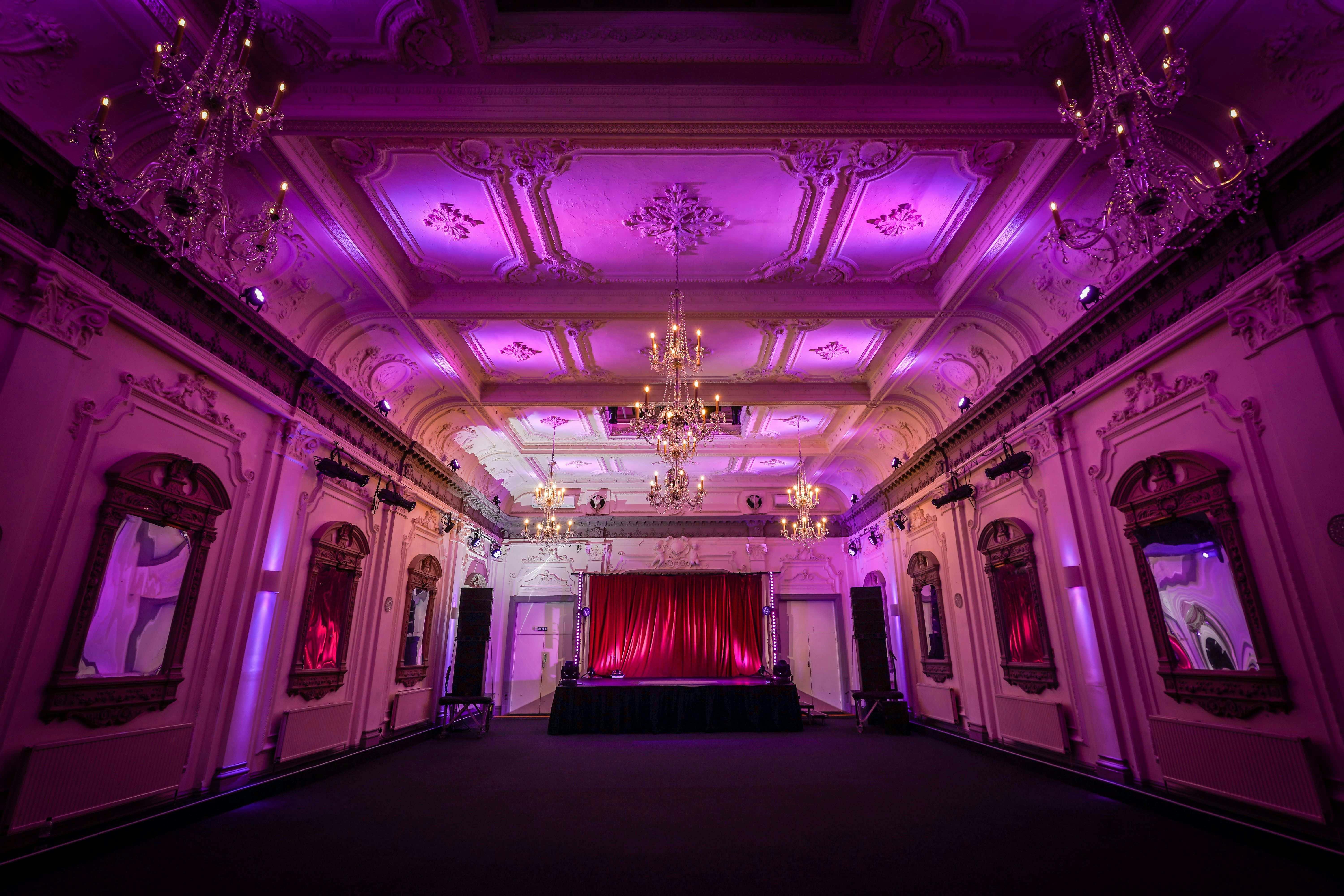 Elegant Bush Hall venue with ornate architecture, perfect for upscale events and galas.