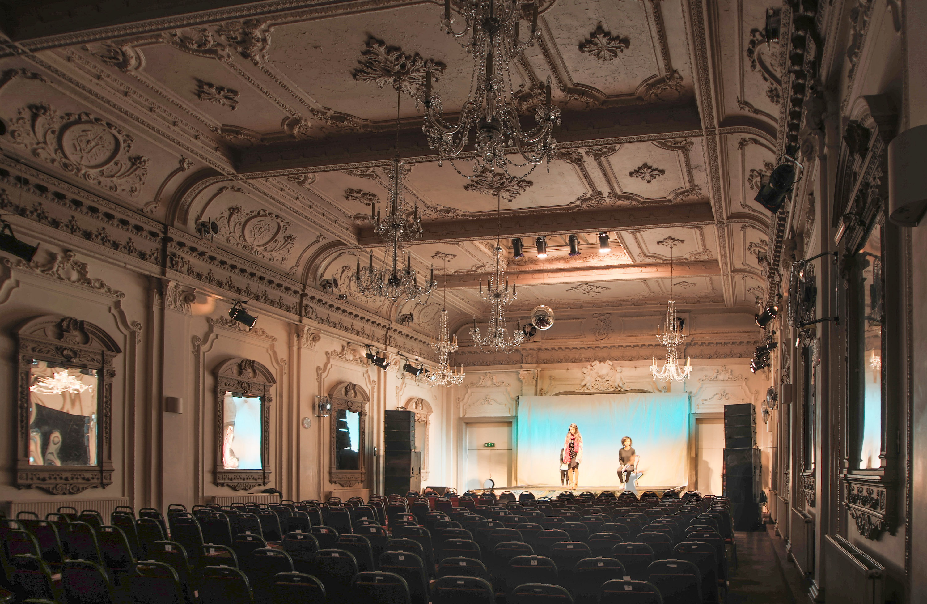 Elegant Bush Hall venue with ornate architecture, ideal for conferences and gala events.