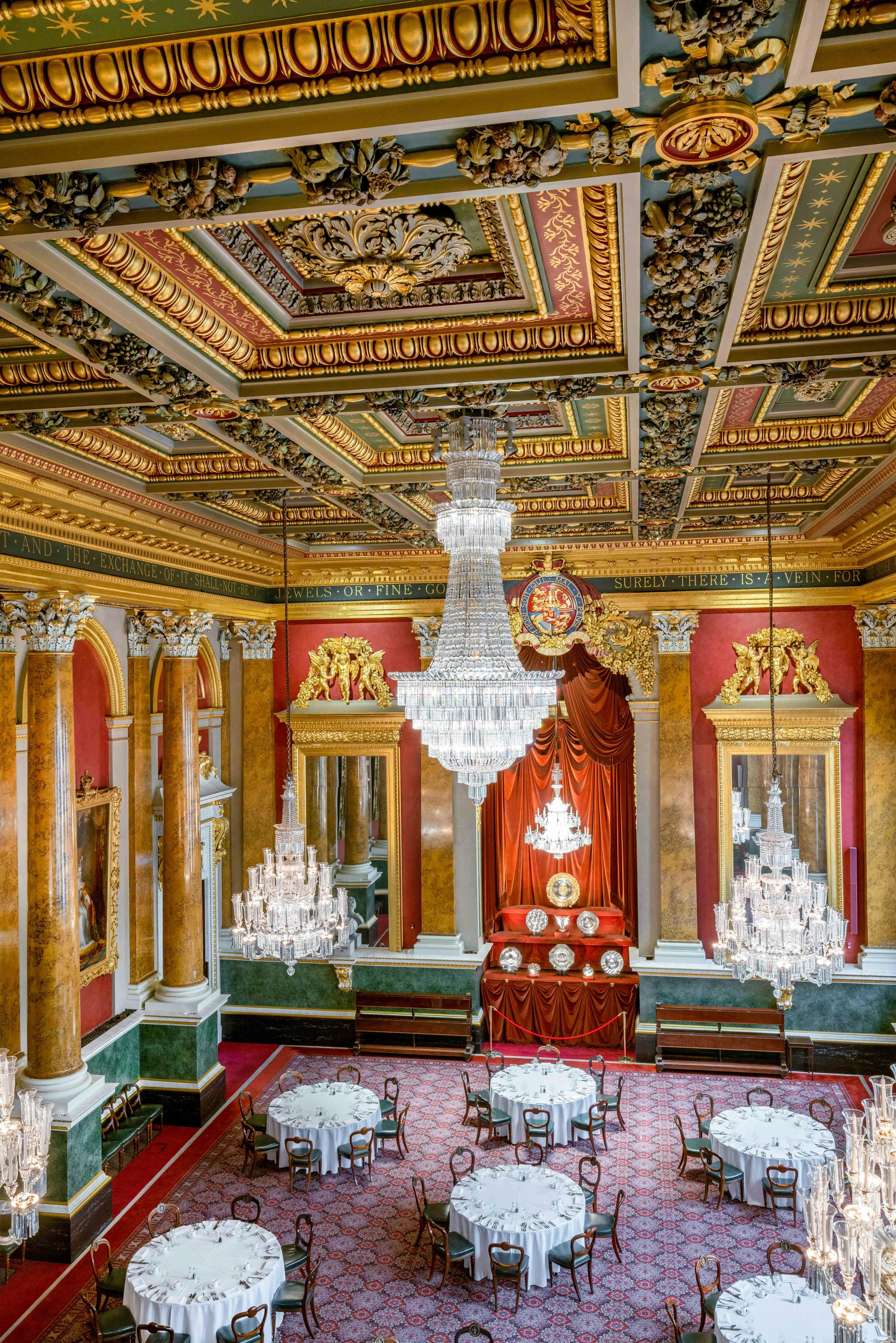 Livery Hall at Goldsmiths' Hall, opulent venue for galas and formal receptions.