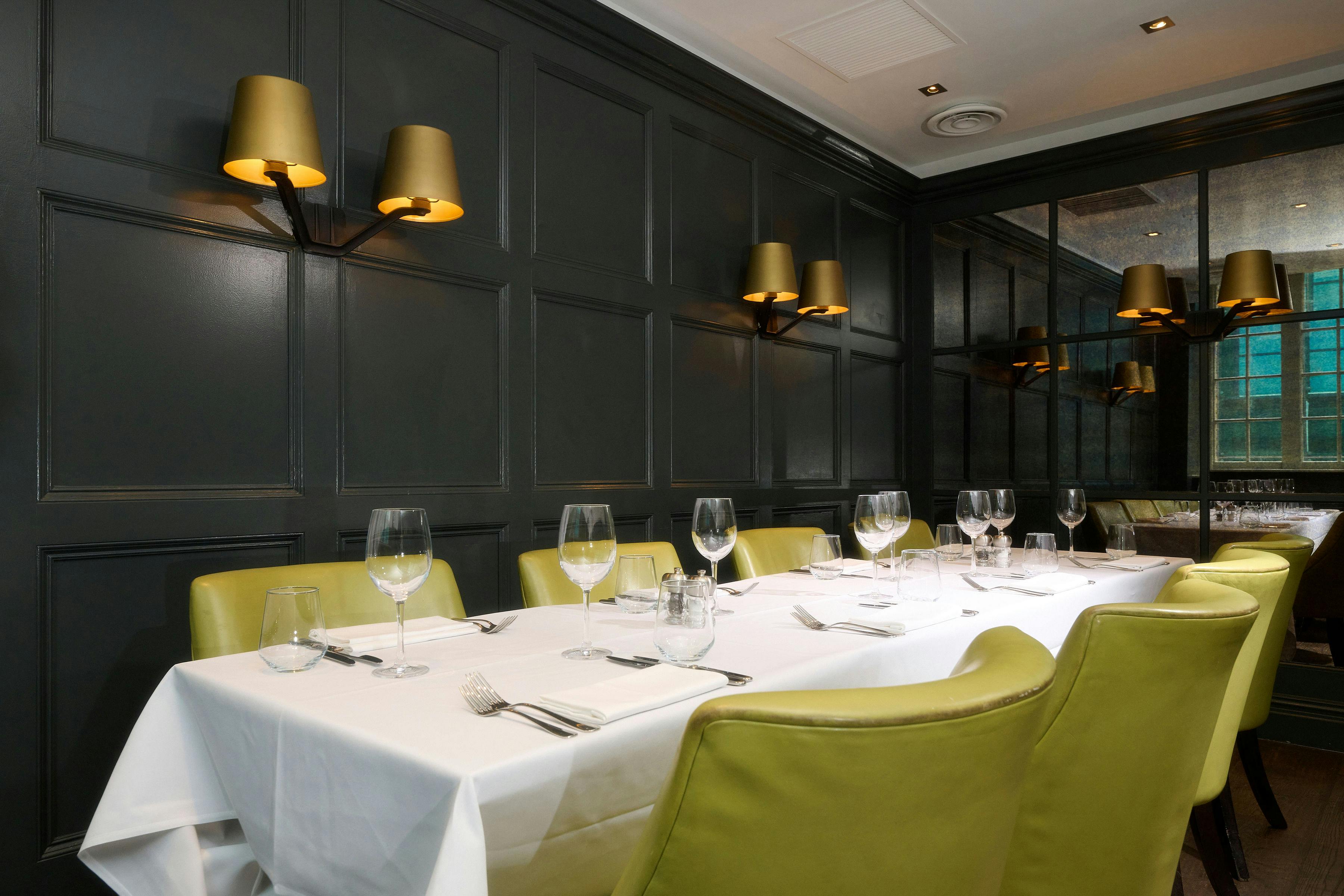 Elegant dining space at Chiswell Street, ideal for corporate events and private dinners.