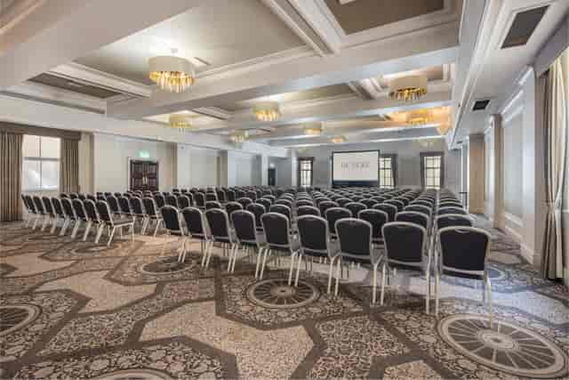 Crown & Cornwall Suite theater-style ballroom for professional conferences and events.