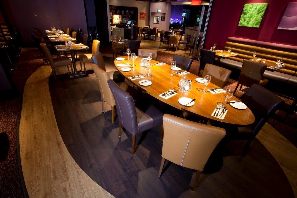 Elegant dining space at Grosvenor Casino Didsbury for corporate dinners and events.