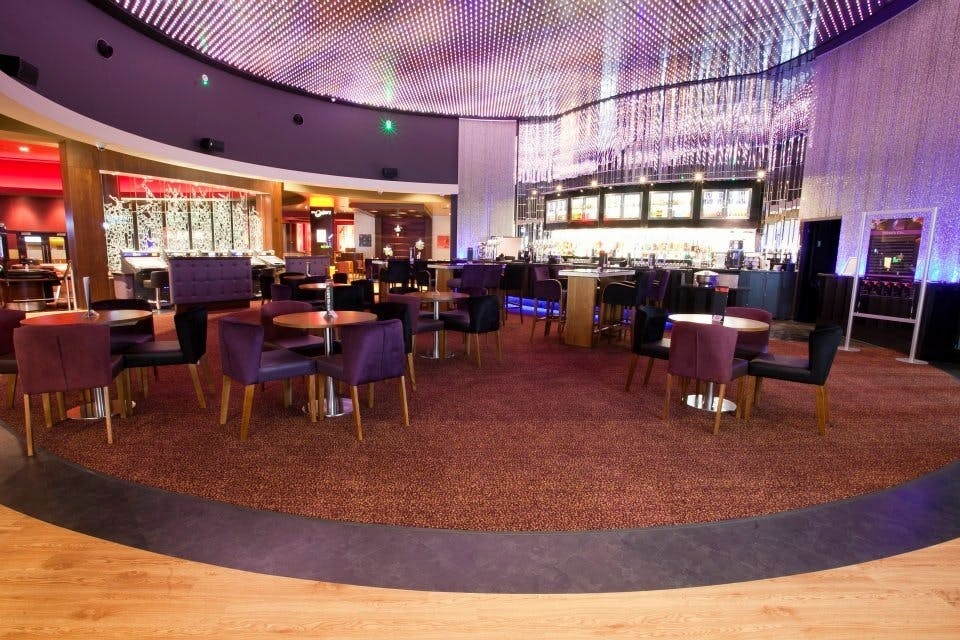 Stylish event space in Grosvenor Casino Didsbury for networking and cocktail receptions.