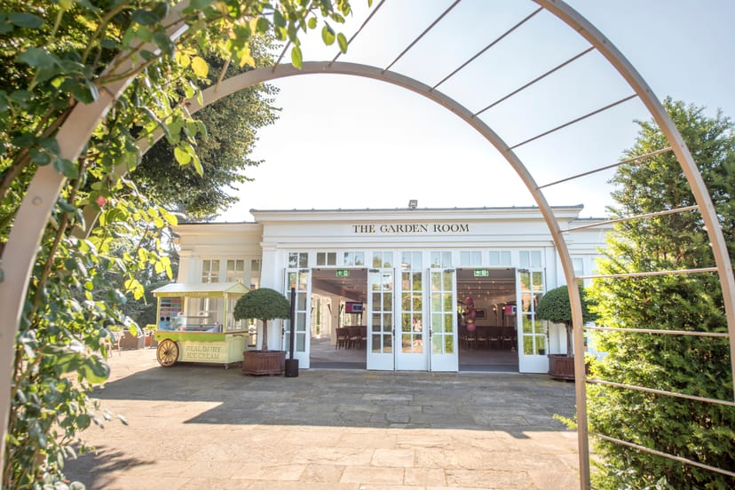 The Garden Room entrance at Hampton Court Palace, perfect for elegant events and receptions.