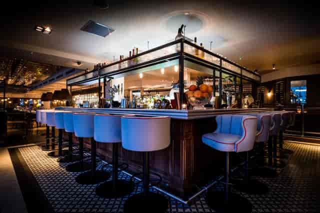 Stylish bar area in The Pearson Room, perfect for social events and networking.