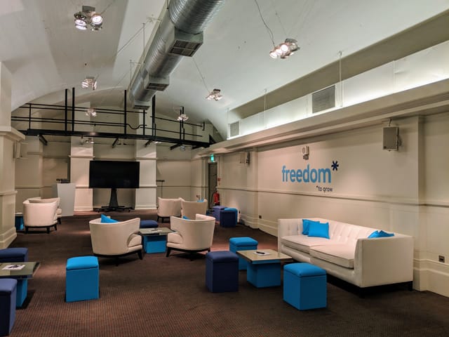 Smeaton Vaults meeting space with cozy seating for events and networking.