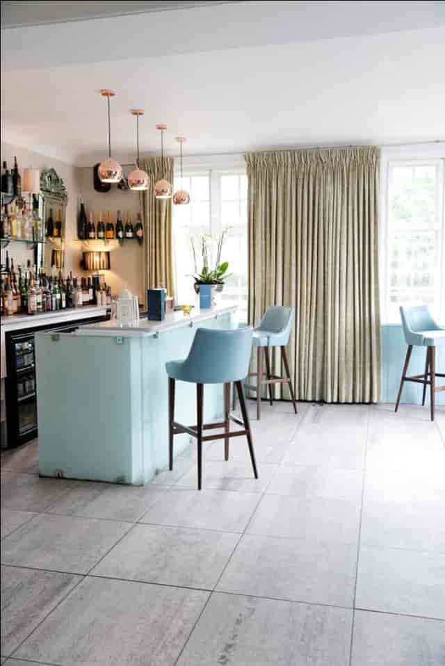 Stylish bar area in The Terrace Room, ideal for networking events and cocktail receptions.