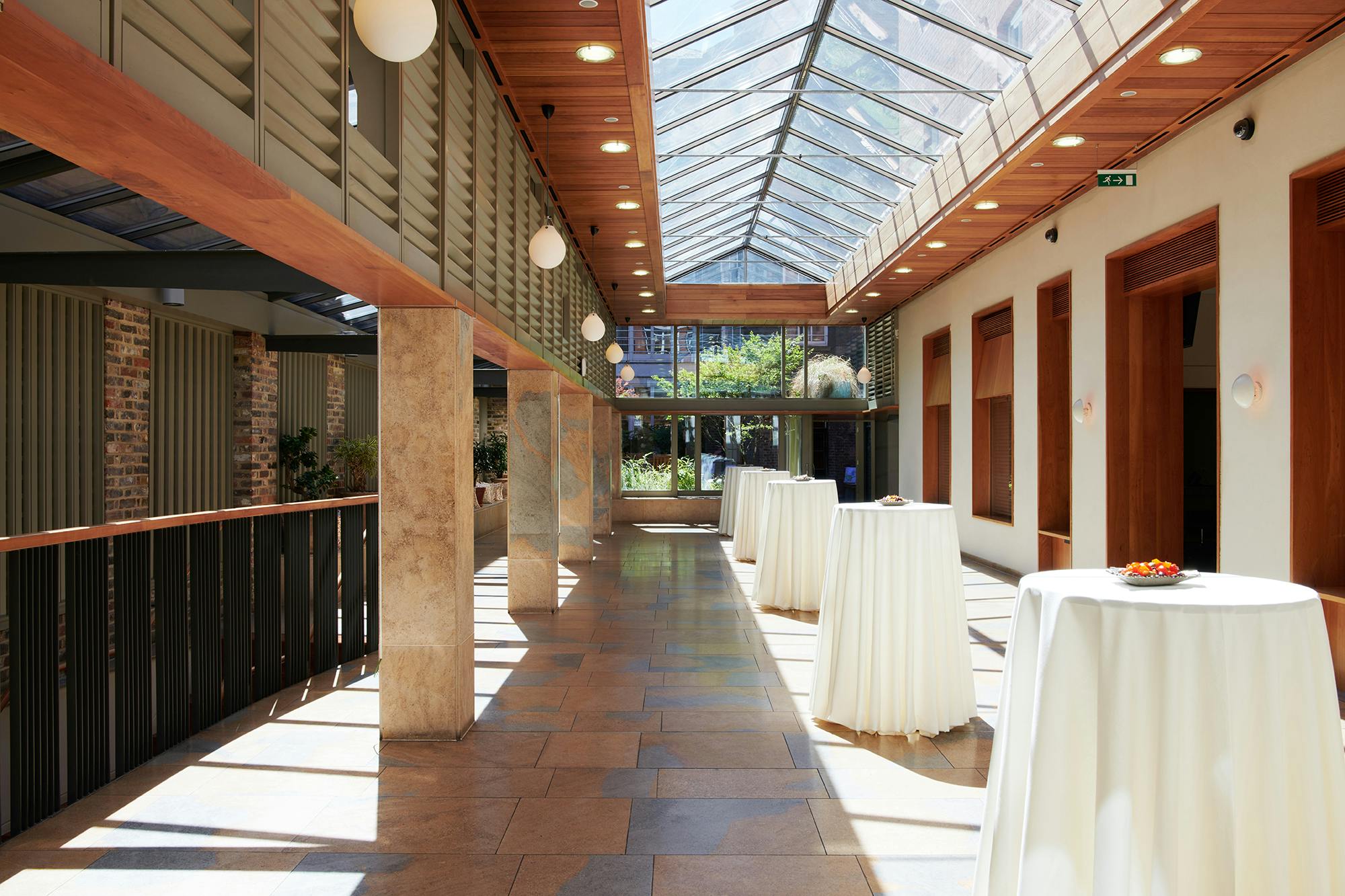 Orangery & Courtyard at No.11 Cavendish Square, modern event space with large windows.