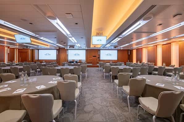 Burdett Suite conference hybrid event round tables