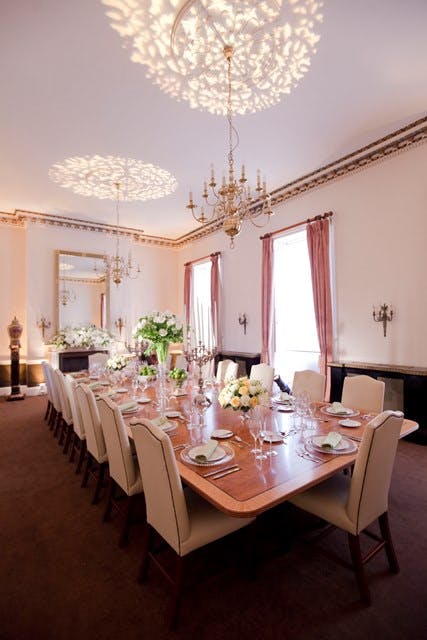 Elegant dining room in President's Room, ideal for corporate meetings and events.