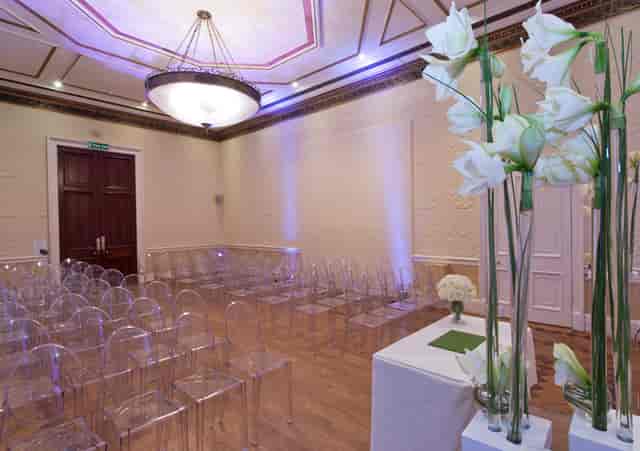Elegant Rutland Room in Kent House, perfect for intimate ceremonies and presentations.