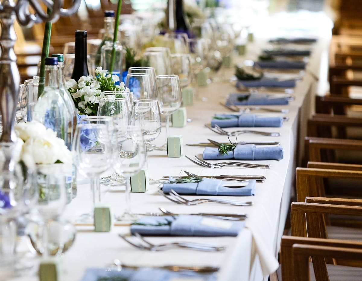Elegant dining table setup at Kent House for weddings and corporate events.
