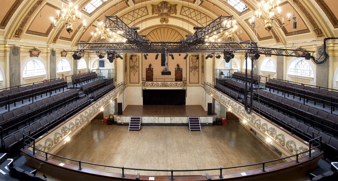 Assembly Hall in Shoreditch Town Hall, elegant venue for conferences and galas.