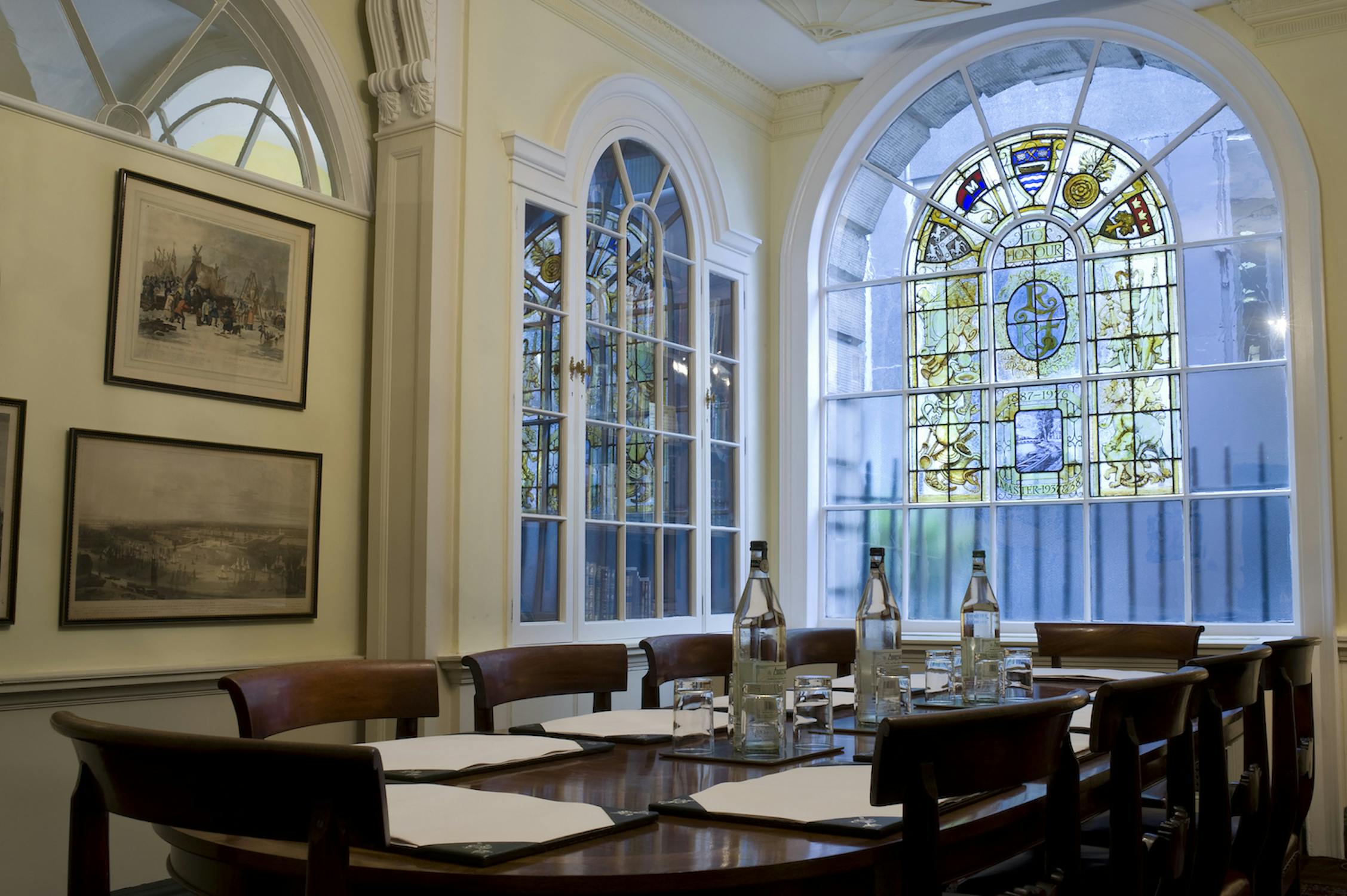 Parlour Room at Watermen's Hall with wooden table, ideal for corporate meetings and events.