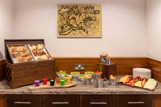 Conference Room Nevern refreshment station with snacks at K+K Hotel George event.