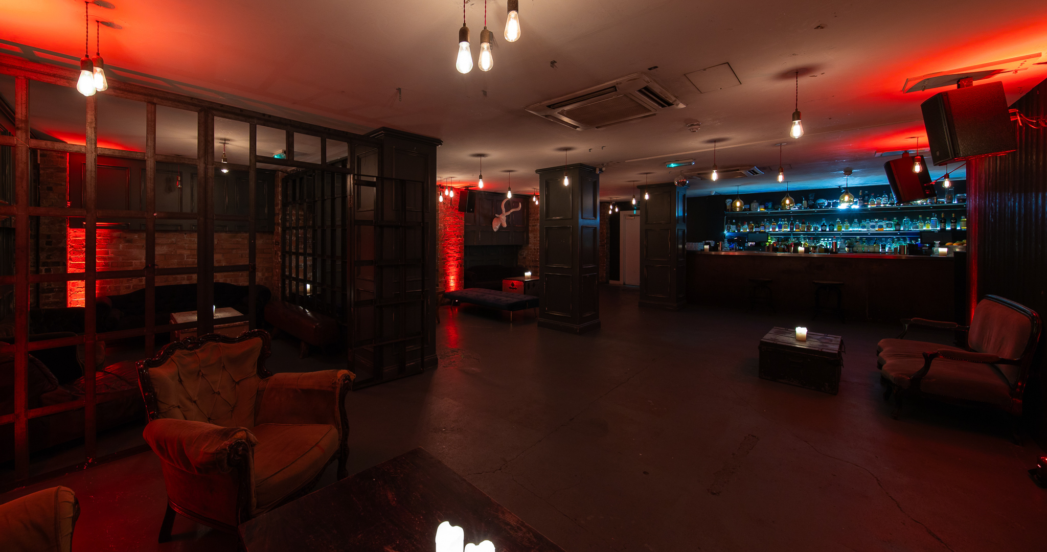Stylish event space at The Secret Bar, perfect for creative gatherings and receptions.