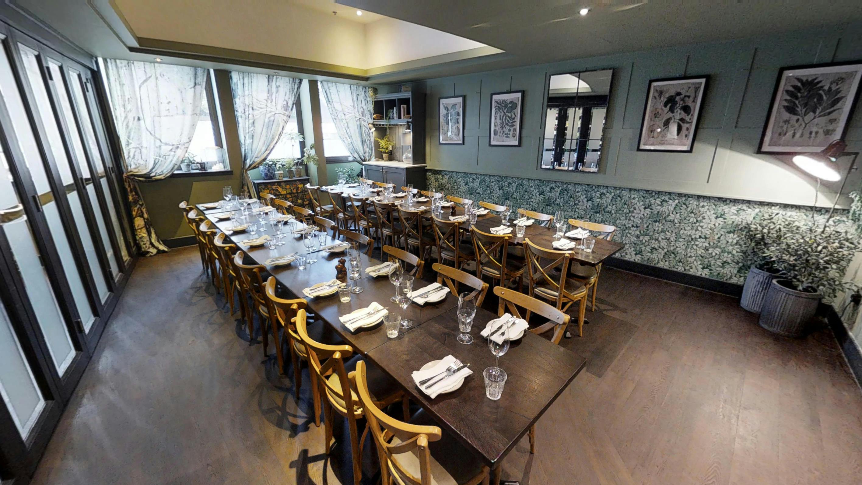 Medium Private Dining Room at Brasserie Blanc Southbank, ideal for intimate dinners and events.