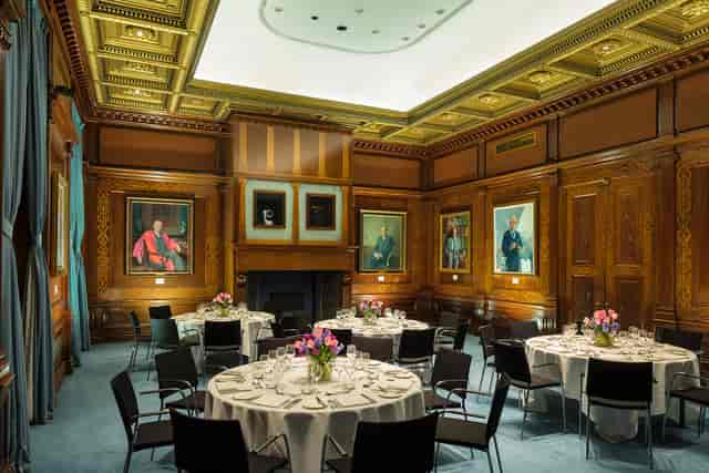 Elegant Kohn Centre with round tables and floral centerpieces for events and gatherings.