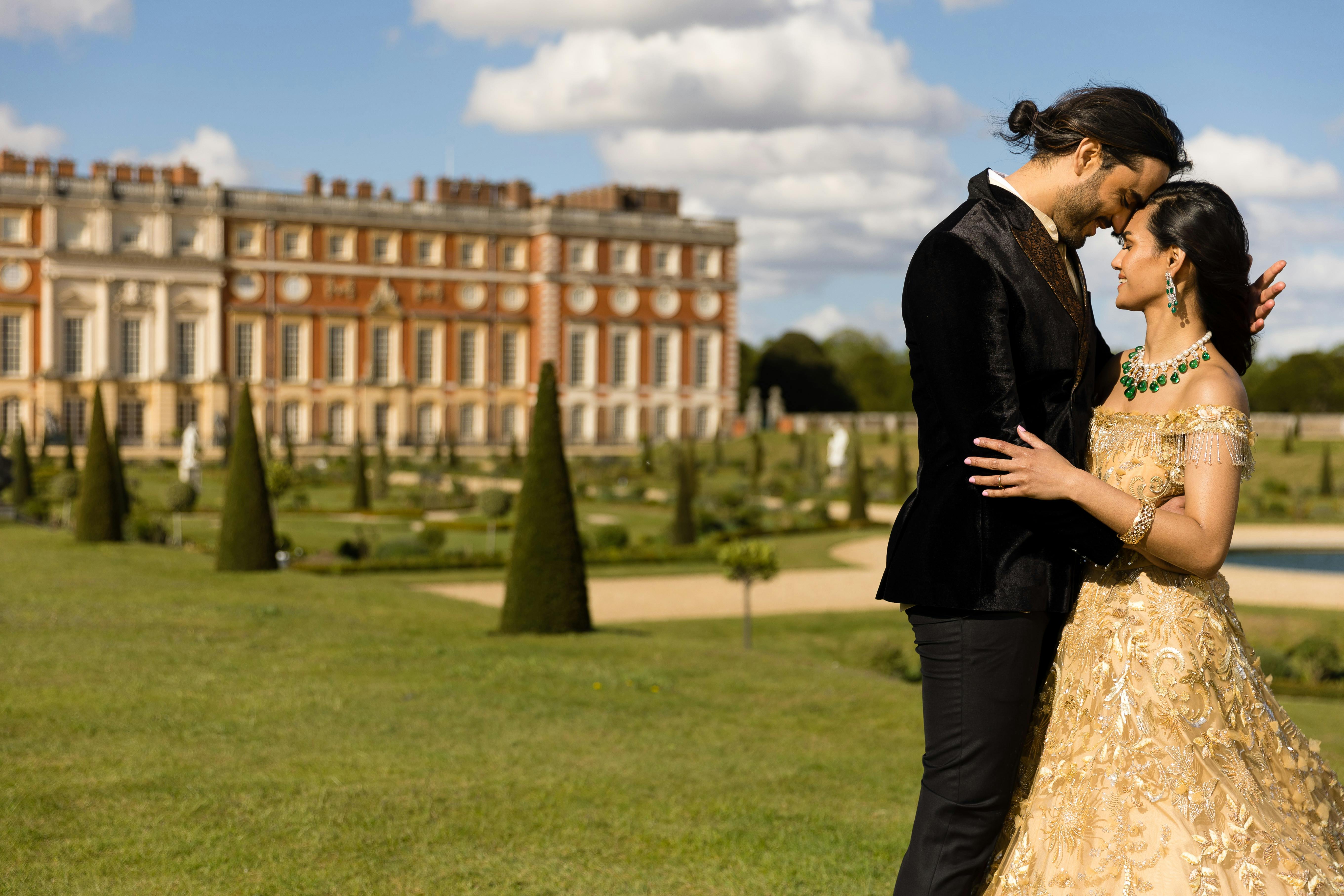 Hampton Court Palace gardens, elegant venue for luxurious weddings and galas.