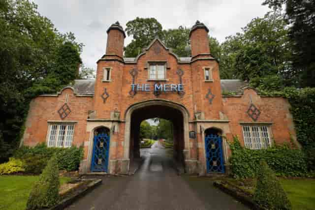 Grand entrance of The Mere Suite, Fairmont Cheshire for luxury corporate retreats and weddings.