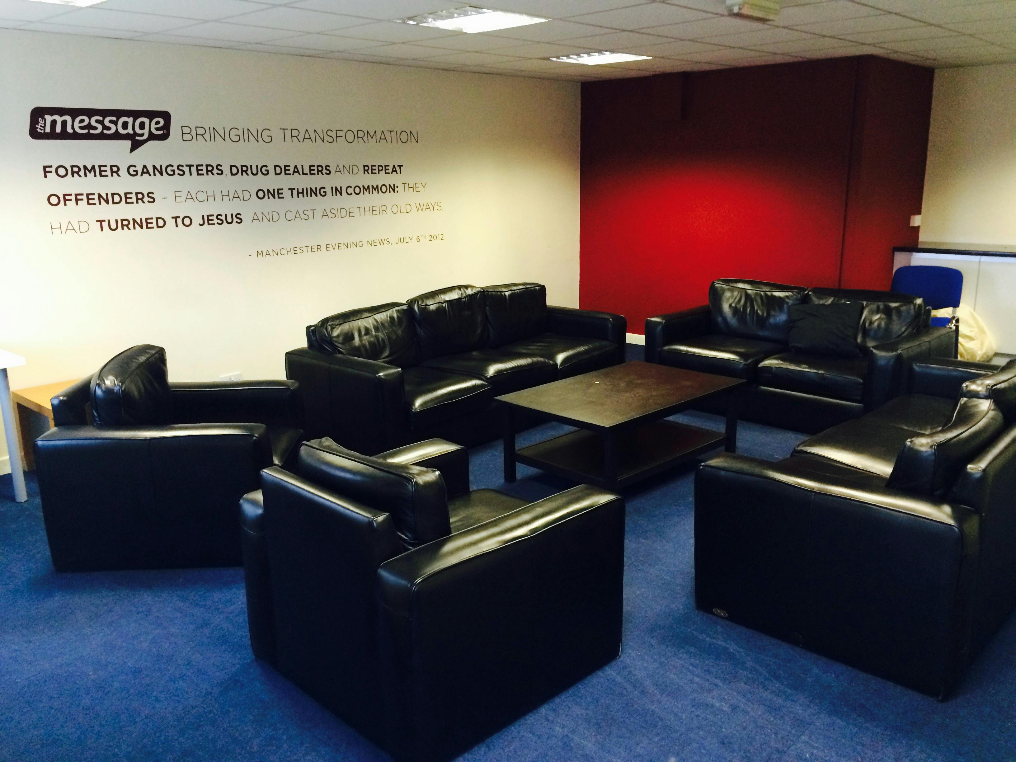 Small Meeting Room with circular seating for workshops and team-building at The Message Enterprise Centre.