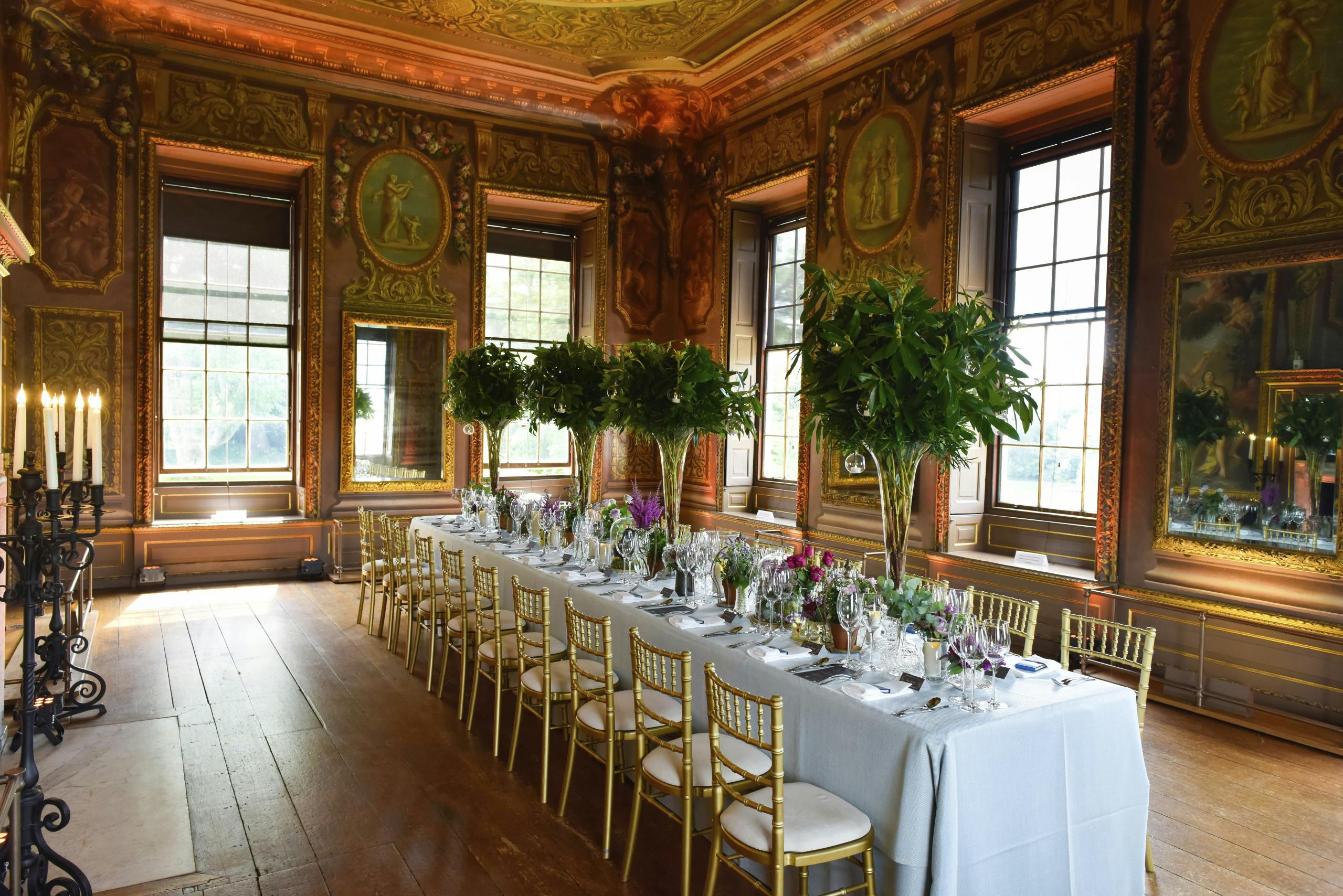 Little Banqueting House dining room with floral decor, perfect for upscale events and gatherings.